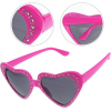 Kalp Şekilli Taşlı Parti Gözlüğü Pembe Renk 6x16 Cm - Lisinya
