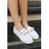 Riwan Beyaz Cilt Babet Ayakkabı - Lisinya