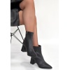 Oter Siyah Cilt Topuklu Bot - Lisinya