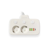 Akım Korumalı 2’li Ayrı Anahtarlı Priz, 2x Priz, 3x Usb, 1x Type-c, 2 Mt Kablo, Hızlı Şarj - Lisinya
