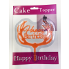 Happy Birthday Yazılı Turuncu Dallı Pasta Kek Çubuğu - Lisinya