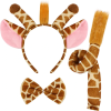 Zürafa Kosümü Aksesuar Seti 3 Lü - Taç Papyon Kuyruk - Lisinya