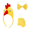 Horoz – Tavuk Kostüm Aksesuar Seti - Taç Papyon Kuyruk - Lisinya