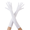 Beyaz Renk Dirseğe Kadar Uzun Kumaş Eldiven 40 Cm - Lisinya