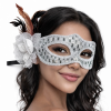 Gümüş Renk Tüylü Balo Maskesi Kadın Parti Aksesuarı - Lisinya