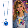 Retro Disko Topu Şekilli 8039ler 9039lar Mavi Renk Plastik Kolye - Lisinya