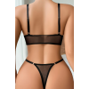 Siyah Transparan Tül Bralet Tanga İç Giyim Takımı TM1383