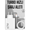 Şarj Aleti 67W Hızlı Şarj Turbo Type-C Uyumlu Şarj Adaptörü Kablosu - Lisinya
