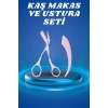 Profesyonel Taraklı Kaş Usturası ve Kaş Makası Bıyık Alma Kaş Usturası - Lisinya