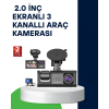 Üç Kameralı Araç Kamerası Full HD Gece Görüş  G-Sensör - Lisinya