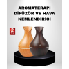 Ahşap Desenli Aromaterapi Difüzör 130 ml Ultrasonik ve 7 Renk LED Işıklı - Lisinya