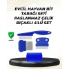 4 Parçalı Evcil Hayvan Tarak Seti – Paslanmaz Çelik Dişli, Ergonomik Saplı - Lisinya