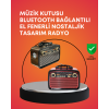 Nostaljik Radyo Görünümlü Bluetooth Hoparlör – FM/AM Yayın, Kablosuz Bağlantı, Şarj Edilebilir - Lisinya