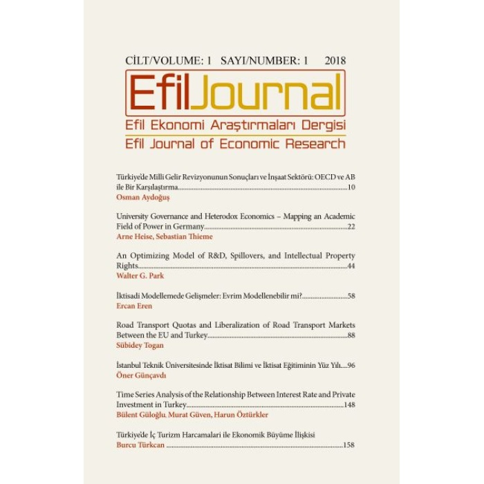 Efil Ekonomi Araştırmaları Dergisi - Cil:1 Sayı:1 2018