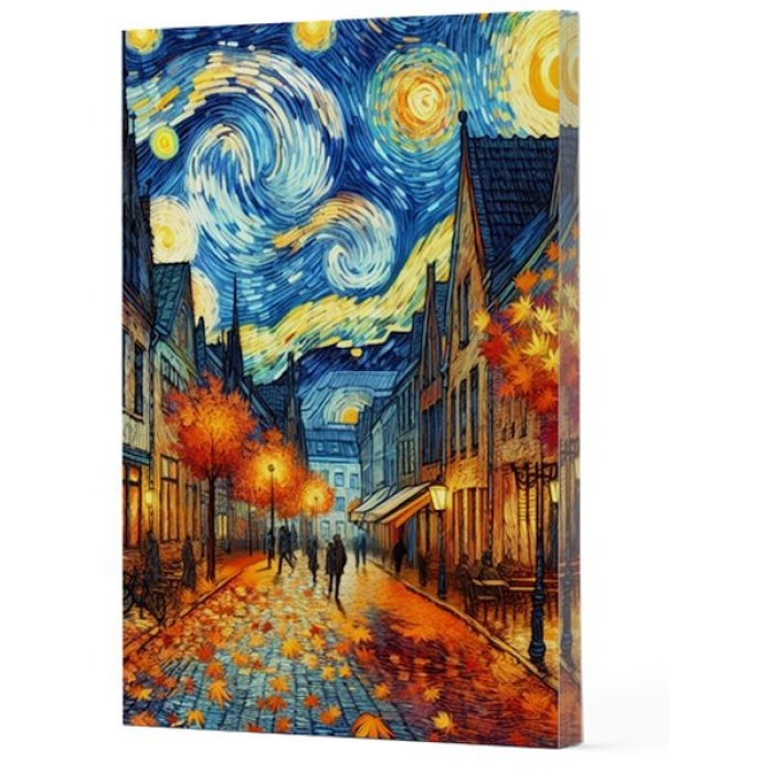 Van Gogh 3 - Sokak Çizgili Yan Boyamalı Defter