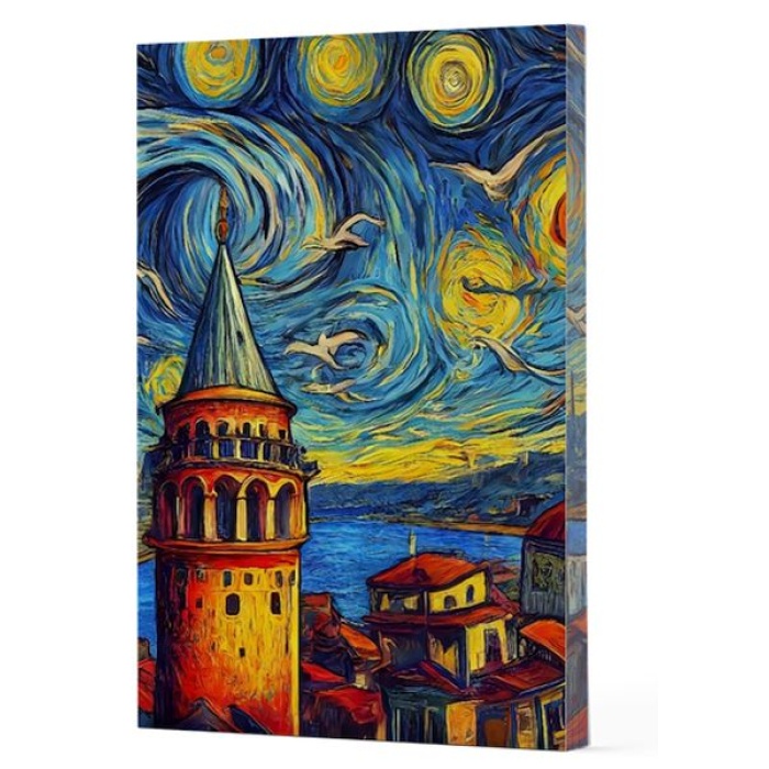 Van Gogh 5 - Galata Çizgili Yan Boyamalı Defter