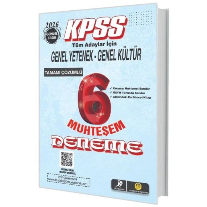 Dev Kadro 2026 KPSS Genel Yetenek Genel Kültür Muhteşem 6 Deneme Çözümlü
