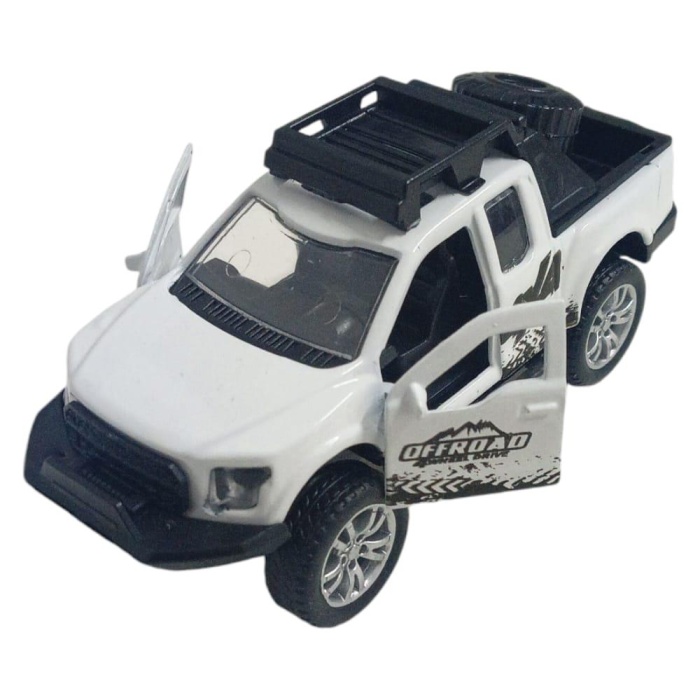 Çek Bırak Metal Arazi Aracı 13 cm - Beyaz (Lisinya)