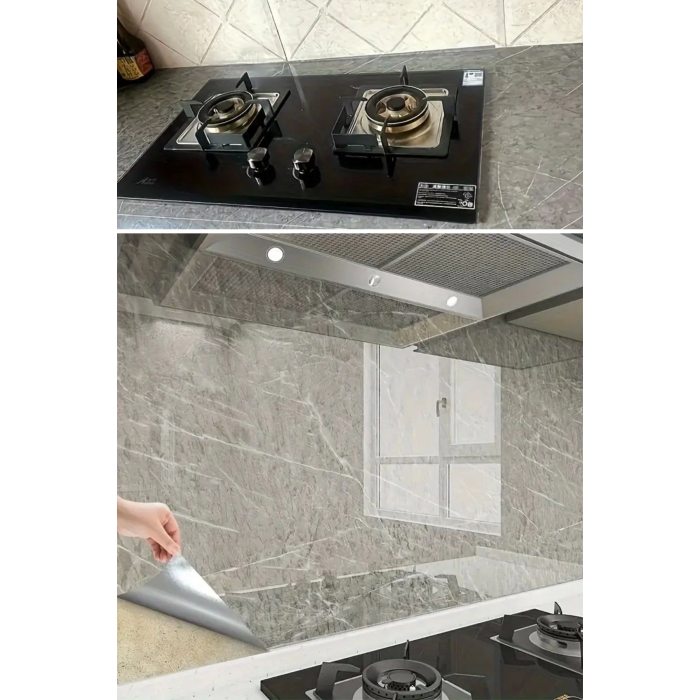 Mermer Desenli Sticker Folyo Atina Grisi 60cm*5mt T04 ( Lisinya )