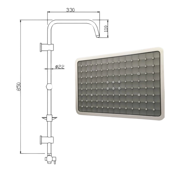Domino Krom Yağmurlama Sistemli Tepe Duş Seti - Fonksiyonel ve Şık Tasarım ( Lisinya )