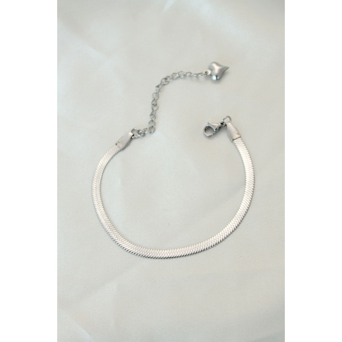316L Çelik Gümüş Renk İtalyan Zincirli Bileklik - Lisinya