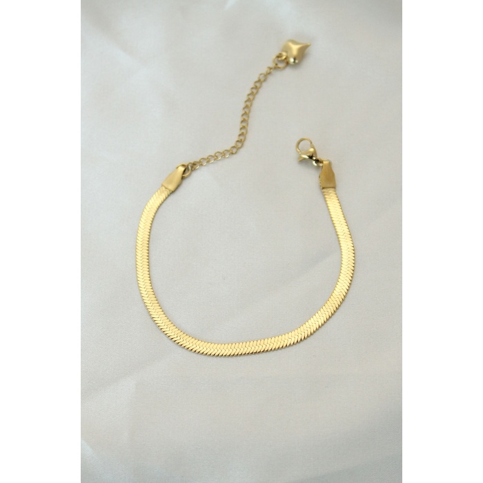 316L Çelik Gold Renk İtalyan Zincirli Bileklik - Lisinya