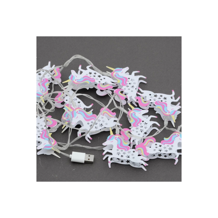 Ortama Renk Katan Unicorn Şeklinde Renkli Sıralı Led Lamba ( Lisinya )