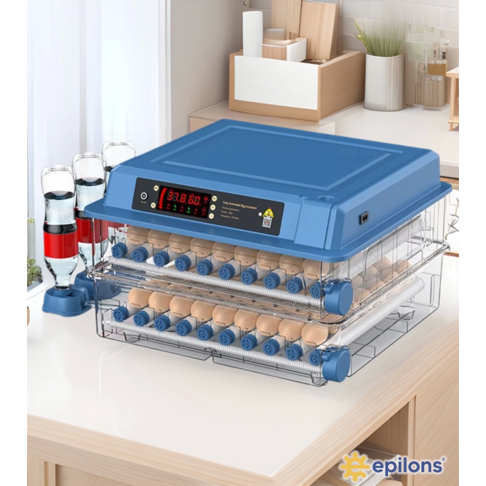 120 Yumurta Kapasiteli Tam Otomatik Kuluçka Makinesi - Civciv, Kaz, Hindi ve Ördek Yetiştiriciliği Epo-W120 Yedek Motorlu ( Lisinya )