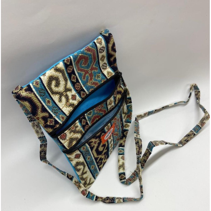 Otantik Desenli Fermuarlı Askılı Çanta Özel Dikim - GS201 (Lisinya)