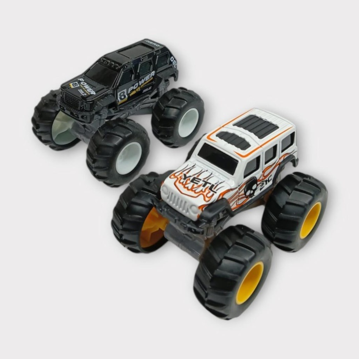 Mini Off-Road Araçlar 2li - Siyah Beyaz (Lisinya)