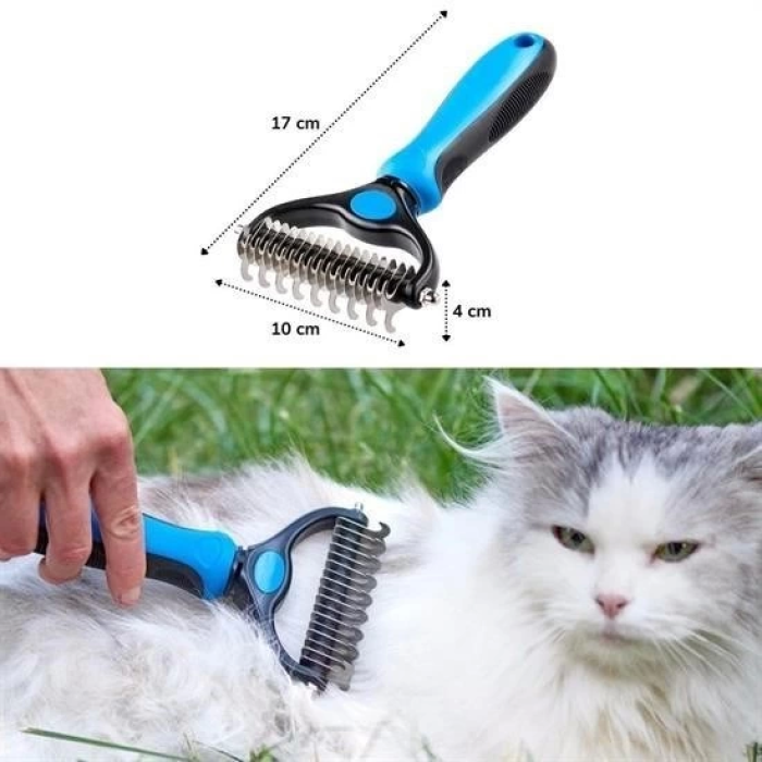 Plastik Saplı Metal Kedi Köpek Bakım Kıtık Tüy Topak Açıcı Tarak ( Lisinya )