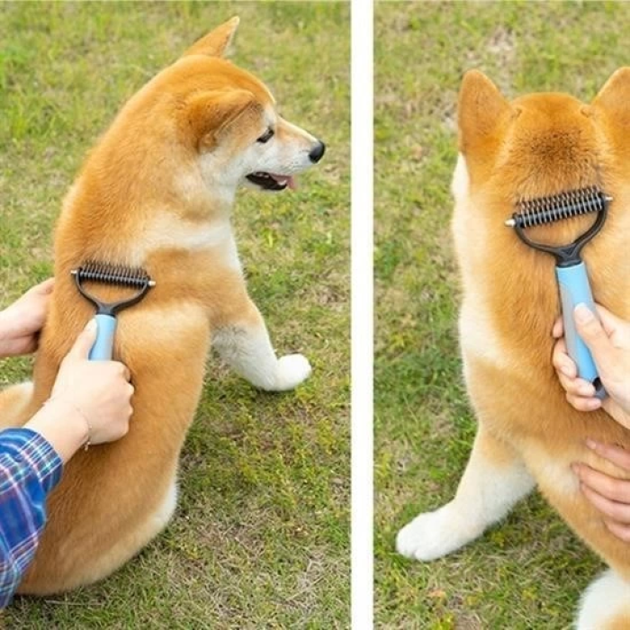 Plastik Saplı Metal Kedi Köpek Bakım Kıtık Tüy Topak Açıcı Tarak ( Lisinya )