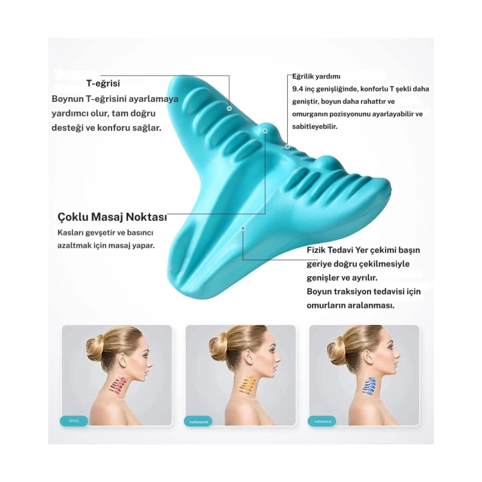 Boyun Ve Omuz Gevşetici, Servikal Traksiyon Cihazı Akupunktur Boyun Omuz Sırt Desteği Masaj Yastığı, Boyun Sedye Masajı ( Lisinya )