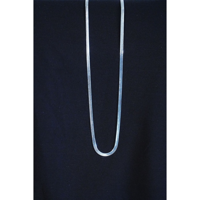 İtalyan Çelik Kolye 45cm 4mm Paslanmaz Gümüş