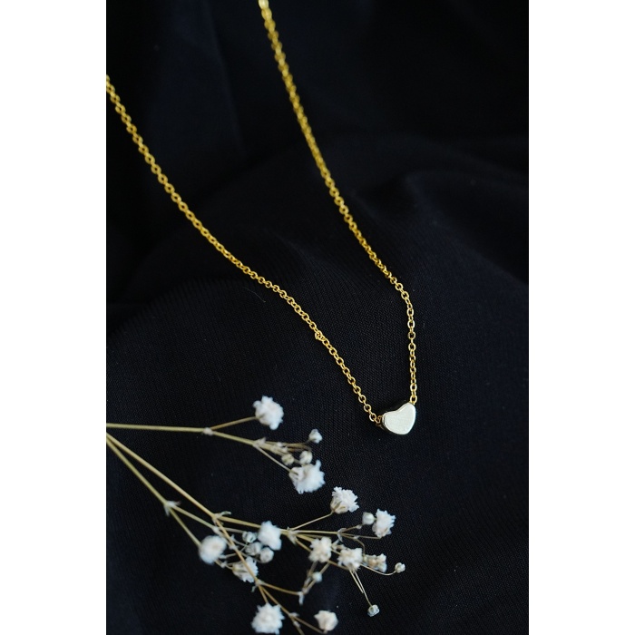 Kalpli Kolye Taşsız Gold Renk