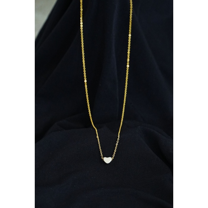 Kalpli Kolye Taşsız Gold Renk