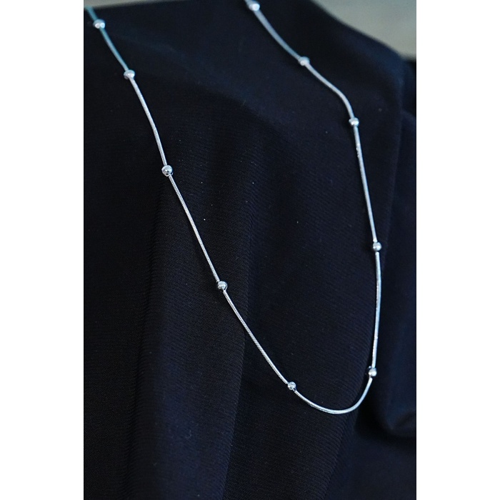 Çelik Kolye Dorika Model Zincir Gümüş Renk