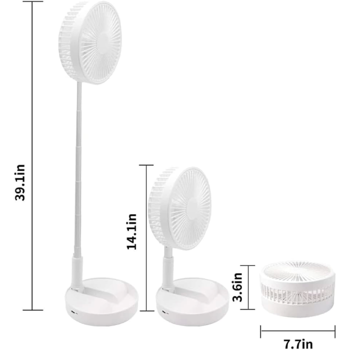 Teleskopik Fan Vantilatör 4 Modlu Şarjlı Katlanabilir Yükseltilebilir Taşınabilir Serinletici Portatif Masa Vantilatörü ( Lisinya )