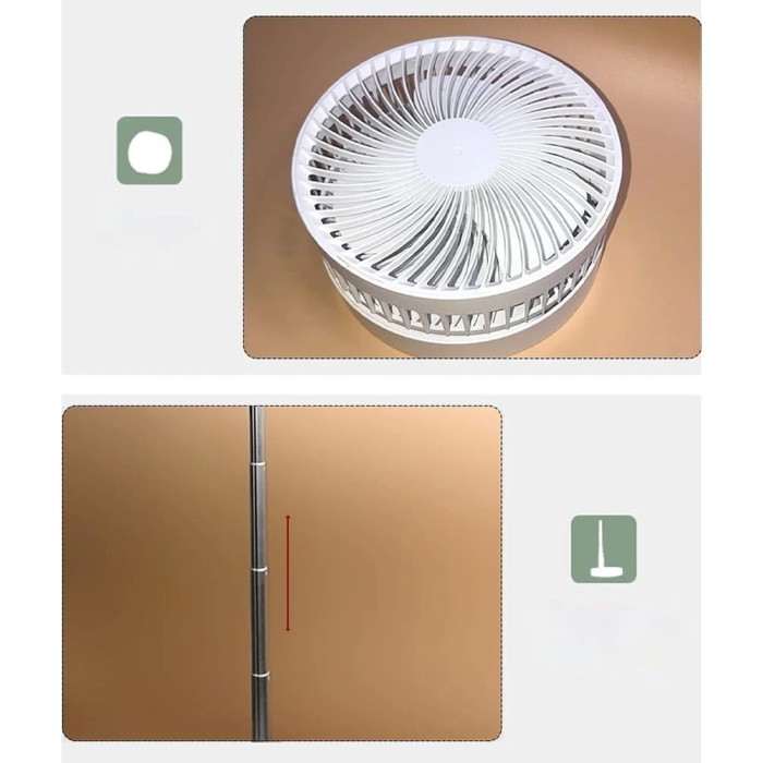 Teleskopik Fan Vantilatör 4 Modlu Şarjlı Katlanabilir Yükseltilebilir Taşınabilir Serinletici Portatif Masa Vantilatörü ( Lisinya )