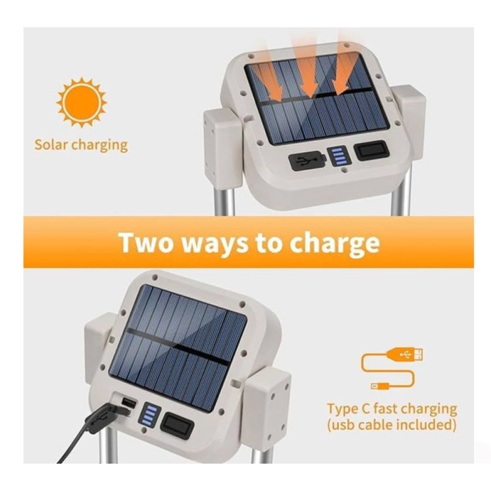 Katlanabilir Kamp Lambası Çok İşlevli Ultra Güçlü 4 Modlu Aydınlatma ( Lisinya )