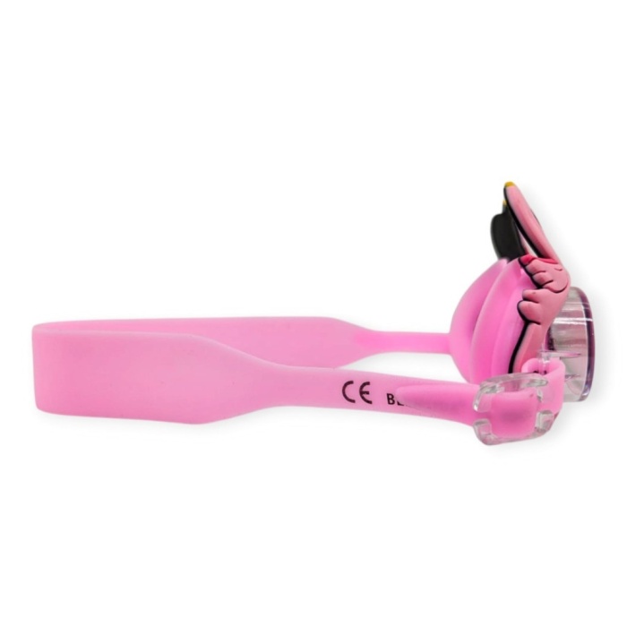 Çocuk Yüzücü Gözlüğü Silikon Taşıma Çantalı Pembe Kuğu - 9014 (Lisinya)