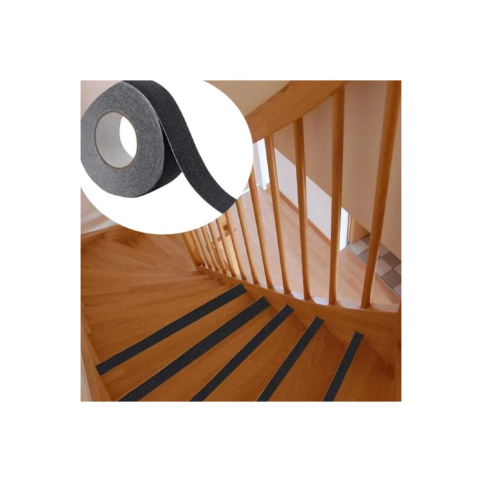 Merdiven Zemin Kaydırmaz Güçlü Bant Yapışkanlı Kaymaz Bant Siyah 25 mm X 5 Metre ( Lisinya )