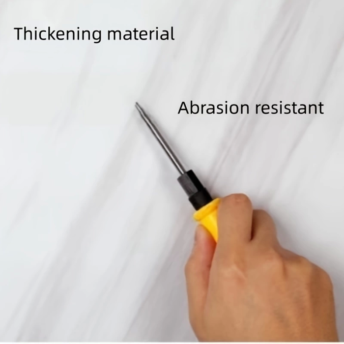 Mermer Desenli Mutfak Duvar Kağıdı Sticker - 5mx60cm Su Geçirmez, Yağa Dayanıklı, Yüksek Sıcaklığa Dayanıklı Tezgah, Dolap, Ocak Yenileme Folyosu T04 ( Lisinya )