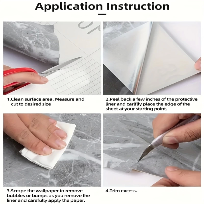 Mermer Desenli Mutfak Duvar Kağıdı Sticker - 5m x 60cm: Su ve Yağa Dayanıklı, Yüksek Sıcaklık Esnekliğine Sahip Tezgah, Dolap, Ocak Yenileme Folyosu T10 ( Lisinya )