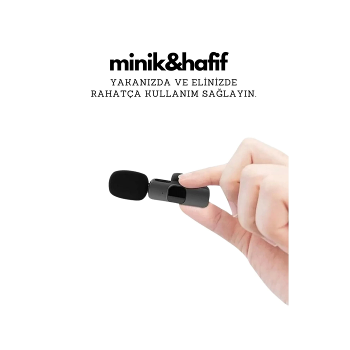 Type-C Çiftli Kablosuz Yaka Mikrofonu Seti - YouTube, TikTok, Vlog ve Canlı Yayınlar İçin Telefon Uyumlu Çift Mikrofon ( Lisinya )