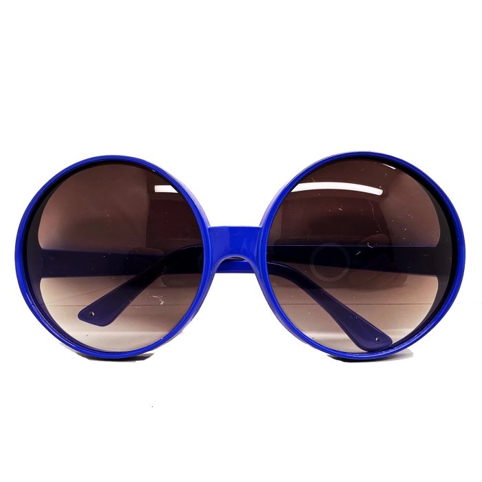 Yuvarlak Yeşilçam 80 Li 90 Lı Yıllar Parti Gözlüğü Retro Mavi Renk - Lisinya
