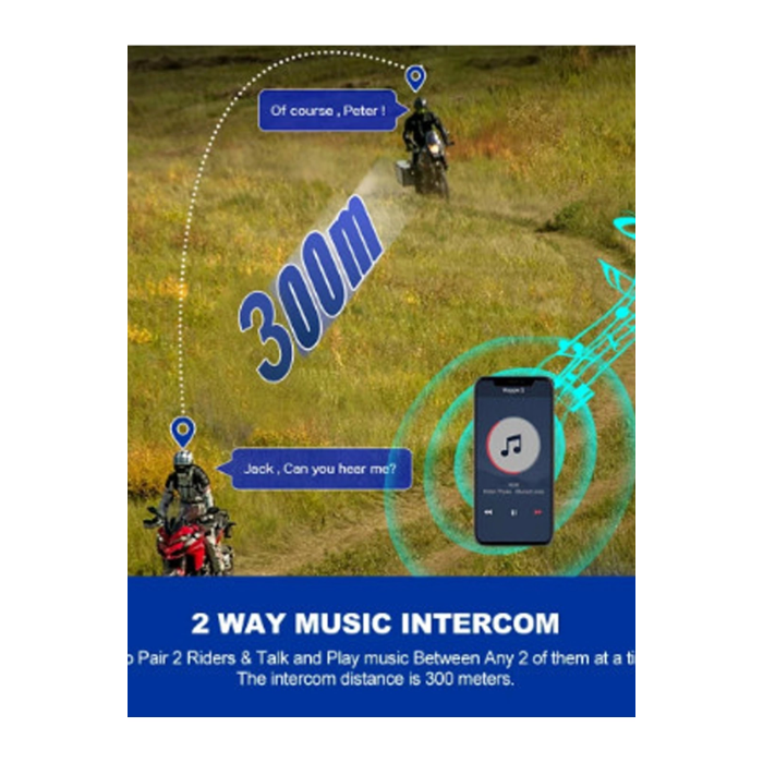 y10 2x Motosiklet Kask İntercom Çift Eşleşme Rgb Işıklı Bluetooth Kulaklık 5,3 - Lisinya