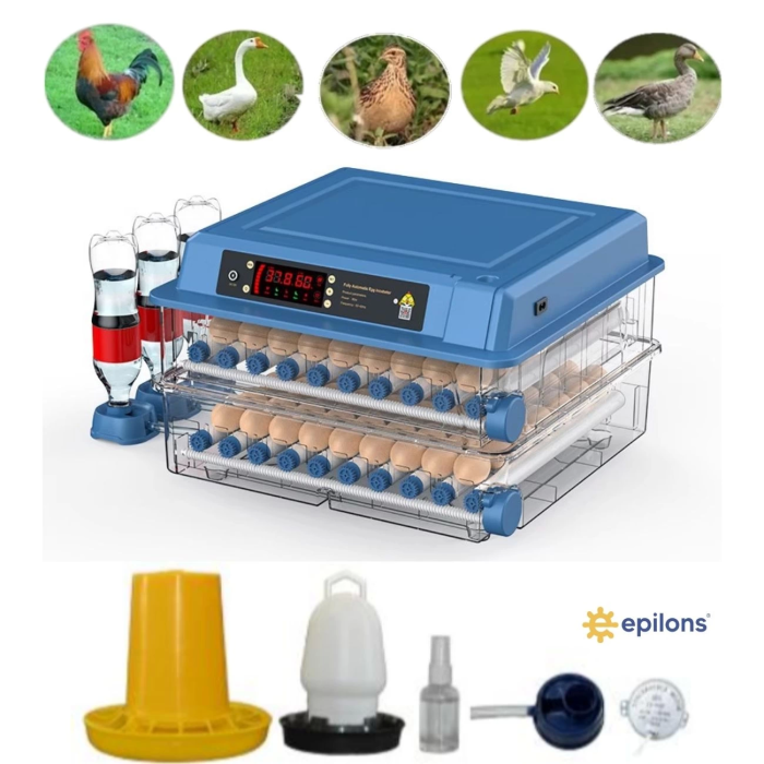 Tam Otomatik 120 Yumurta Kapasiteli Kuluçka Makinesi - Civciv Kaz Hindi Ördek İçin Kablosuz Kameralı Yedek Motorlu Set ( Lisinya )