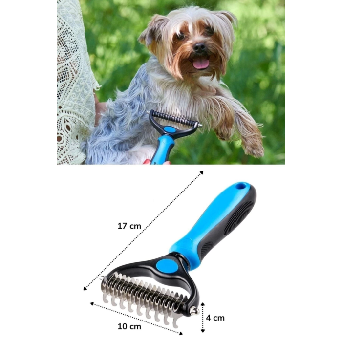 Plastik Saplı Metal Kedi Köpek Bakım Kıtık Tüy Topak Açıcı Tarak 1Adet ( Lisinya )