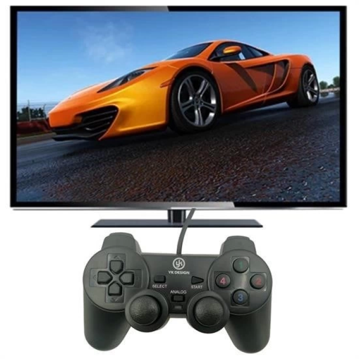 Çift Titreşimli Usb Kablolu Oyun Kolu Pc Uyumlu Vibration Gamepad ( Lisinya )